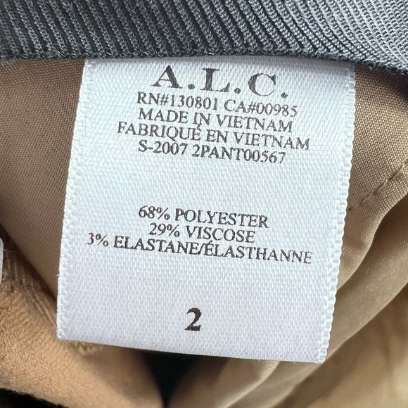 ALC Edwin Split Hem Tan Flat Front Slim Leg Trousers | 2 Long - Picture 7 of 8